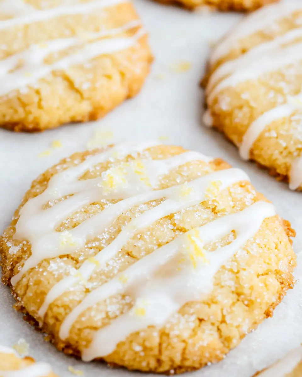Golden Keto Lemon Pound Cookie with Glaze Golden keto lemon pound cookie with lemon glaze and zest on top, served on parchment.
